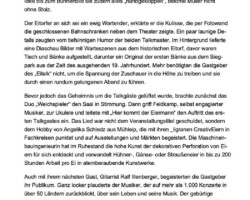 The report on the new talk show in the Eitorfer Theater “EiTalk” from April 22nd, 2022, in which I was a surprise guest, appeared in the Rhenish advertising papers.