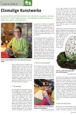 In the magazine LZ Rheinland a report about me and CreativEier appeared, with the title "Unique works of art"