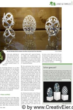 In the magazine LZ Rheinland a report about me and CreativEier appeared, with the title "Unique works of art"